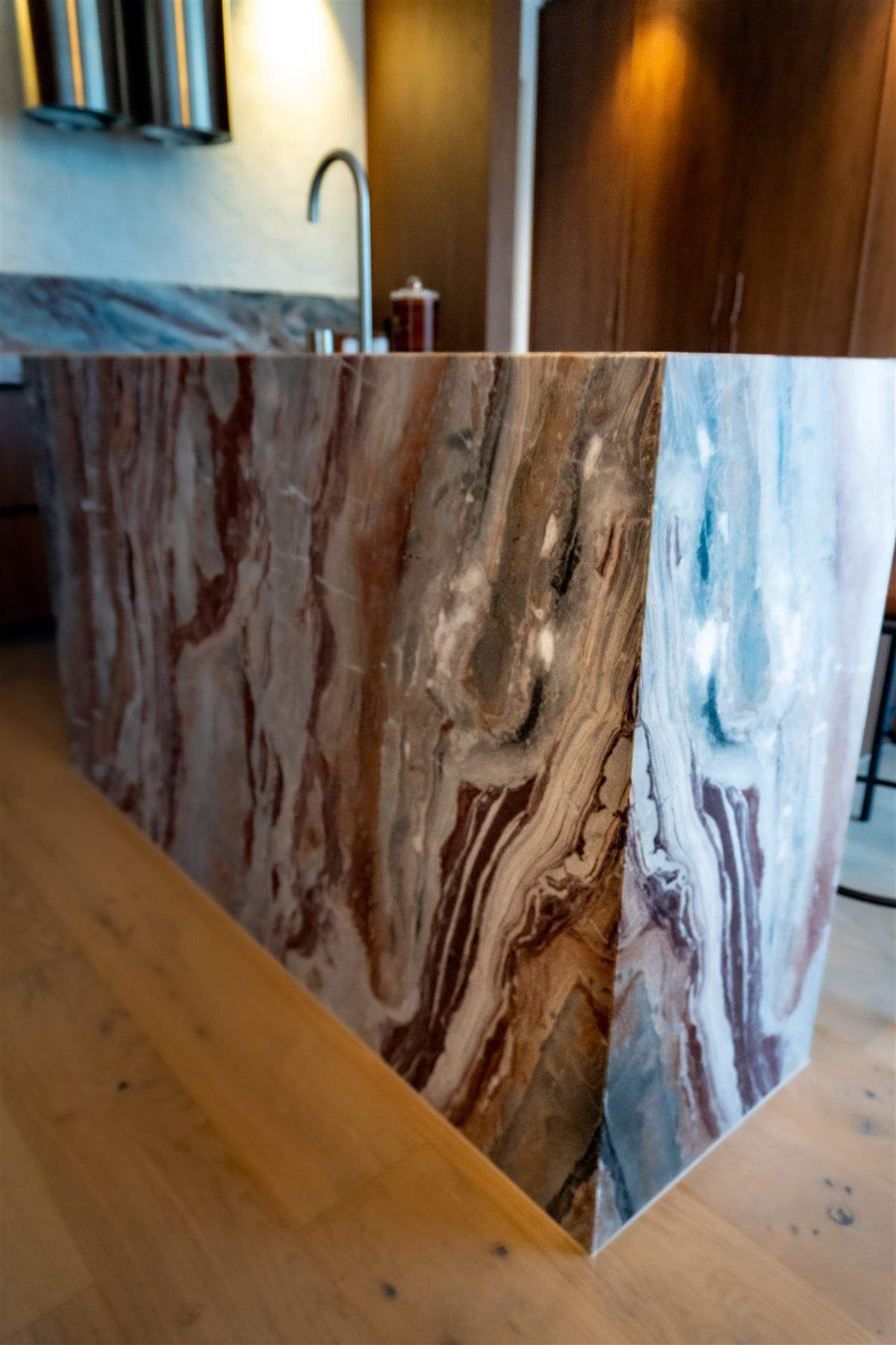 Close-up of natural stone veining detail