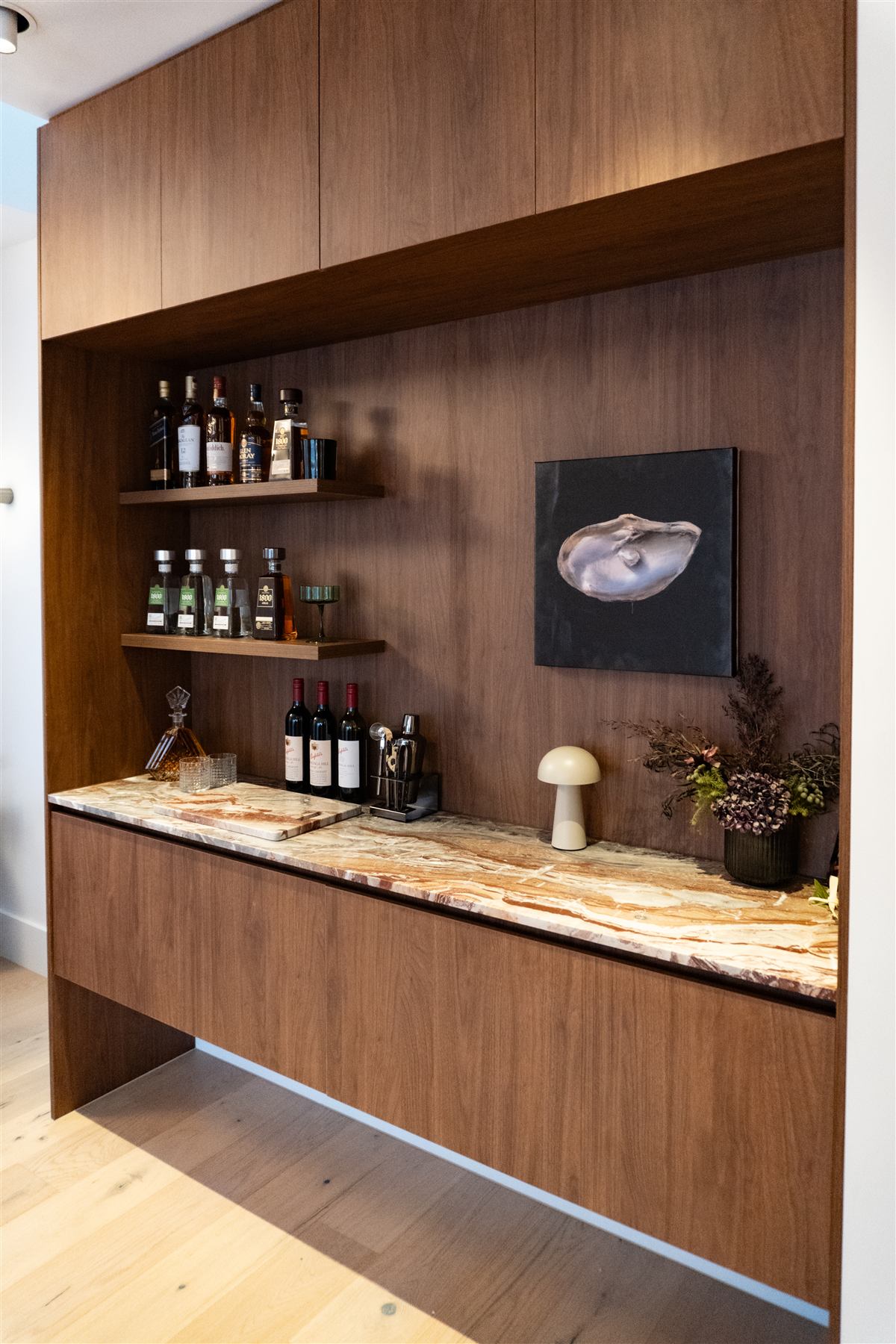Natural stone bar benchtop detail