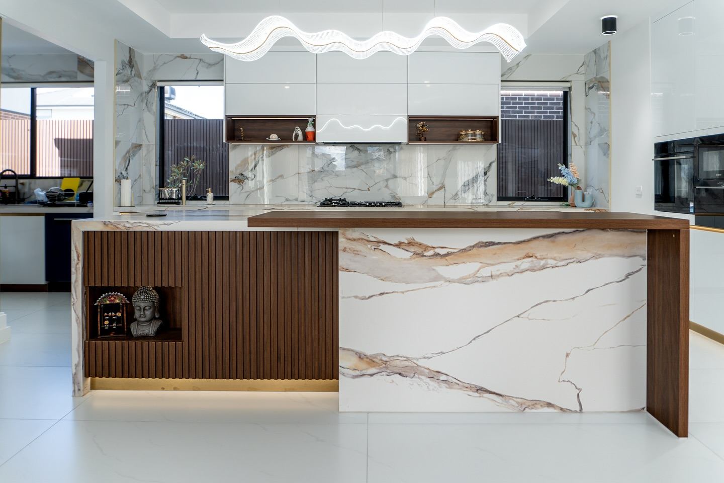 Angelico Palazzo stone kitchen benchtop installation